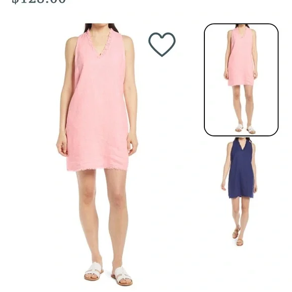 Tommy Bahama Two Palms Ruffle V-Neck Linen A-Line Dress XL - Picture 1 of 8